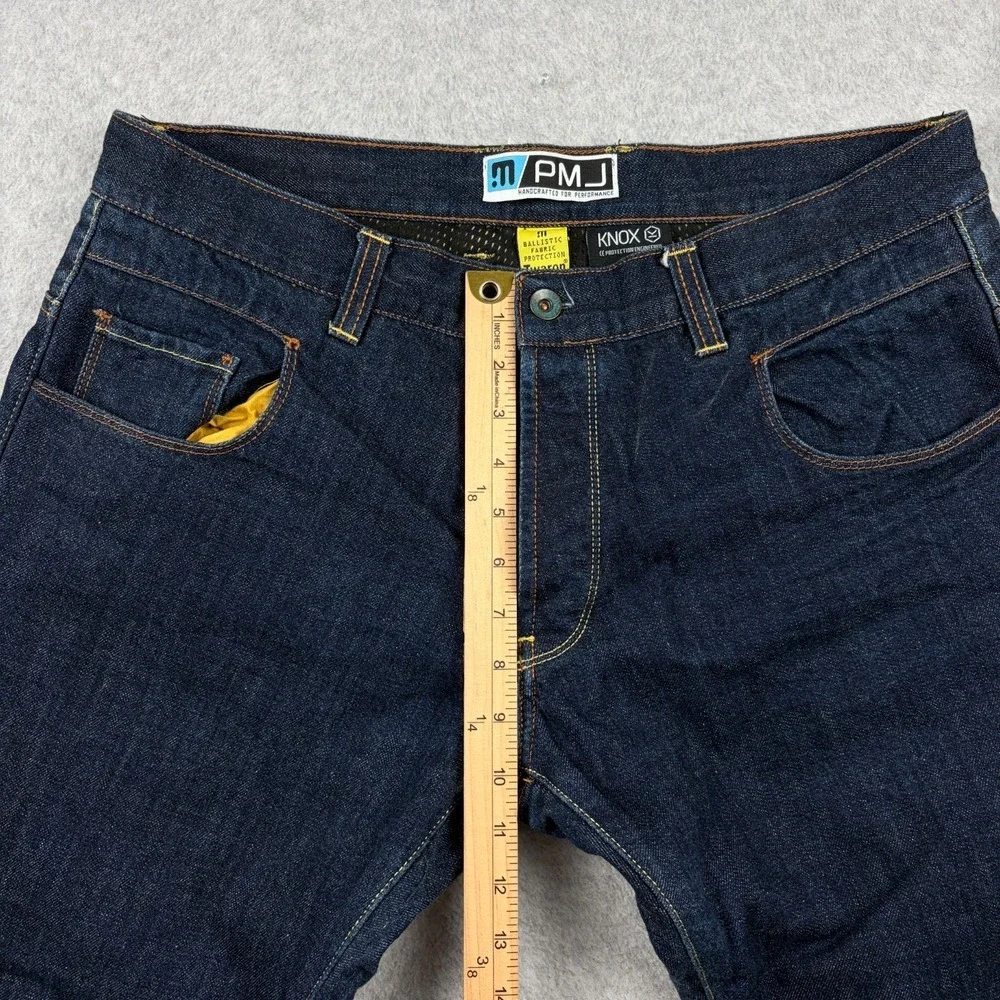 PMJ Motorcycle Jeans Men 36x34 Blue Raw Selvedge Denim Twaron Aramid Lined Italy